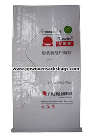 Κίνα Άσπρες τοποθετημένες σε στρώματα BOPP υφαμένες PP τσάντες για τη συγκολλητική συσκευασία ρητίνης 20kgs προμηθευτής